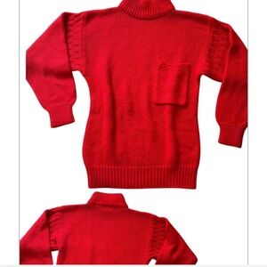 Vibrant Red Turtleneck Sweater